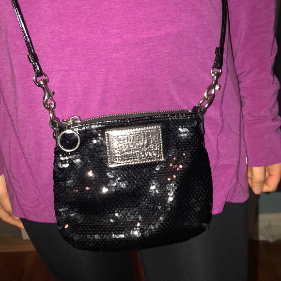 black sequin crossbody bag